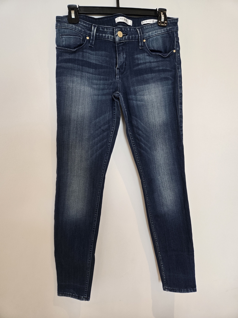 Guess Denim Mid-Rise Slim Jeans in Dark Blue